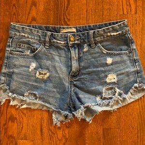 Free People high waisted jean shorts